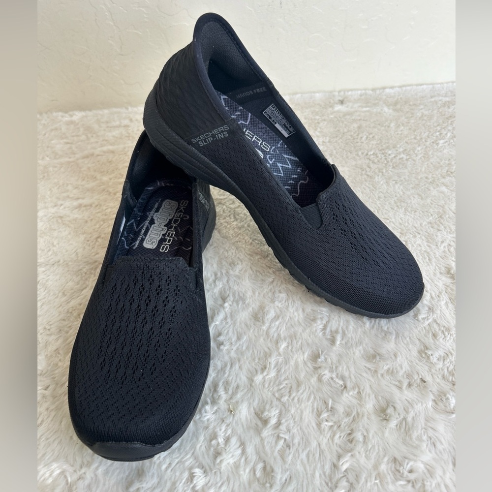 Skechers Reggae Fest 2.0 Slip In Guiding Light Women's Sz 7.5 Black Hands Free